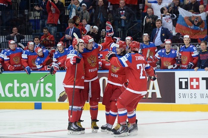 Россия обыграла Финляндию в матче второго тура ЧМ по хоккею