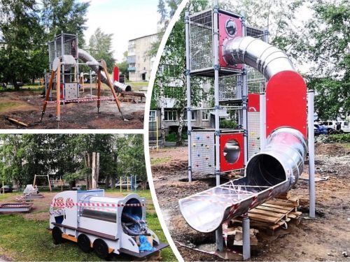 В Ачинске началась установка ещё одного инновационного игрового комплекса для юных горожан