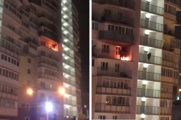 В «Солнечном» загорелся балкон после того, как туда залетел фейерверк