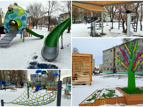 Сквер на ул. Дружбы Народов преобразился яркими зонами отдыха и развлечений