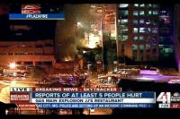 В результате взрыва газа в центре Канзас-Сити начался пожар