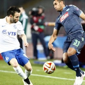 «Динамо» в меньшинстве уступило «Наполи» в Лиге Европы