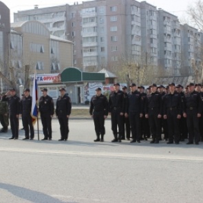 Сотрудники полиции в Ачинске приняли участие в репетиции, посвященной празднованию Дня Победы