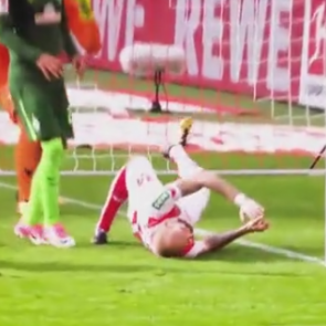 Защитник сборной России спас ворота «Кельна» в падении