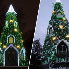В Центральном парке готовят елку-дом для Деда Мороза
