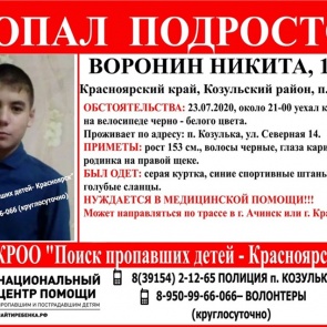 В Козульке пропал 13-летний велосипедист. Красноярские волонтеры собирают команду на помощь поисковикам