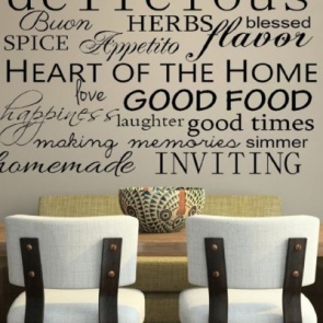 Обои с надписями и буквами в интерьере