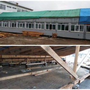 В школе №16 продолжаются работы по ремонту кровли