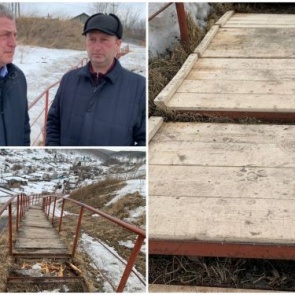В посёлке Мазульский Рудник началось восстановление центральной лестницы