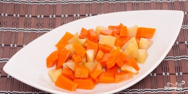 Запеченная тыква с яблоками