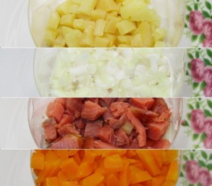 Салат с копченой красной рыбой