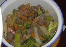 Овощи с говядиной в меду