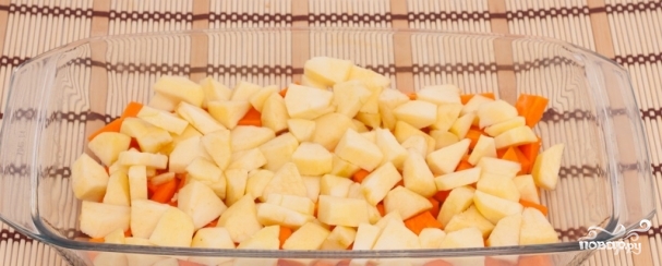 Запеченная тыква с яблоками