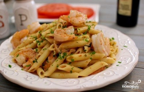 Томатная паста с креветками