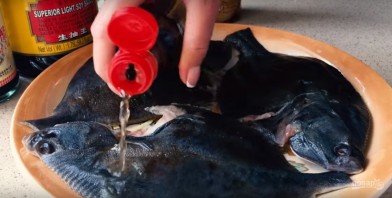 Камбала по-китайски на пару