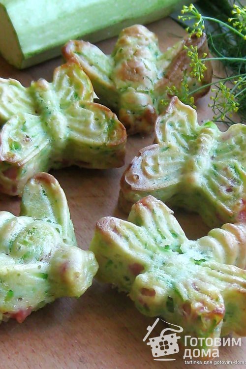 Кабачковые кексы с ветчиной